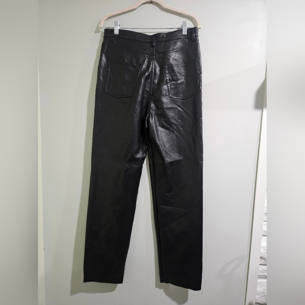 Aritzia Wilfred Melina Faux Leather Straight Leg Pants Size 10 - Picture 7 of 9